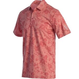 Travis Mathew Cactus Fruit Pink Coral Floral Tropical Golf Polo XXL
